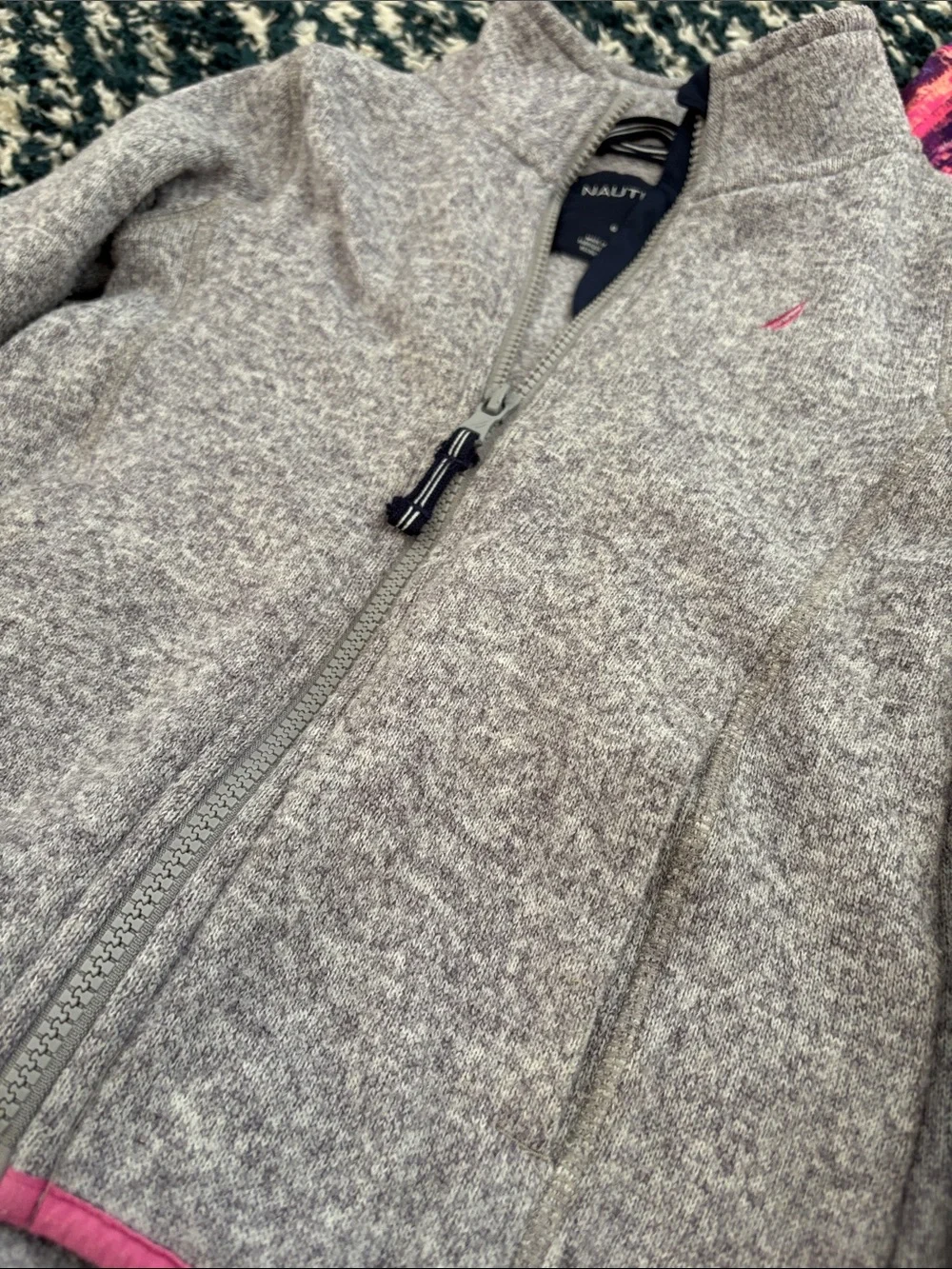 Girls Gray Sprinkle Long-Sleeve Dress, Nautica Jacket, OshKosh Jeans